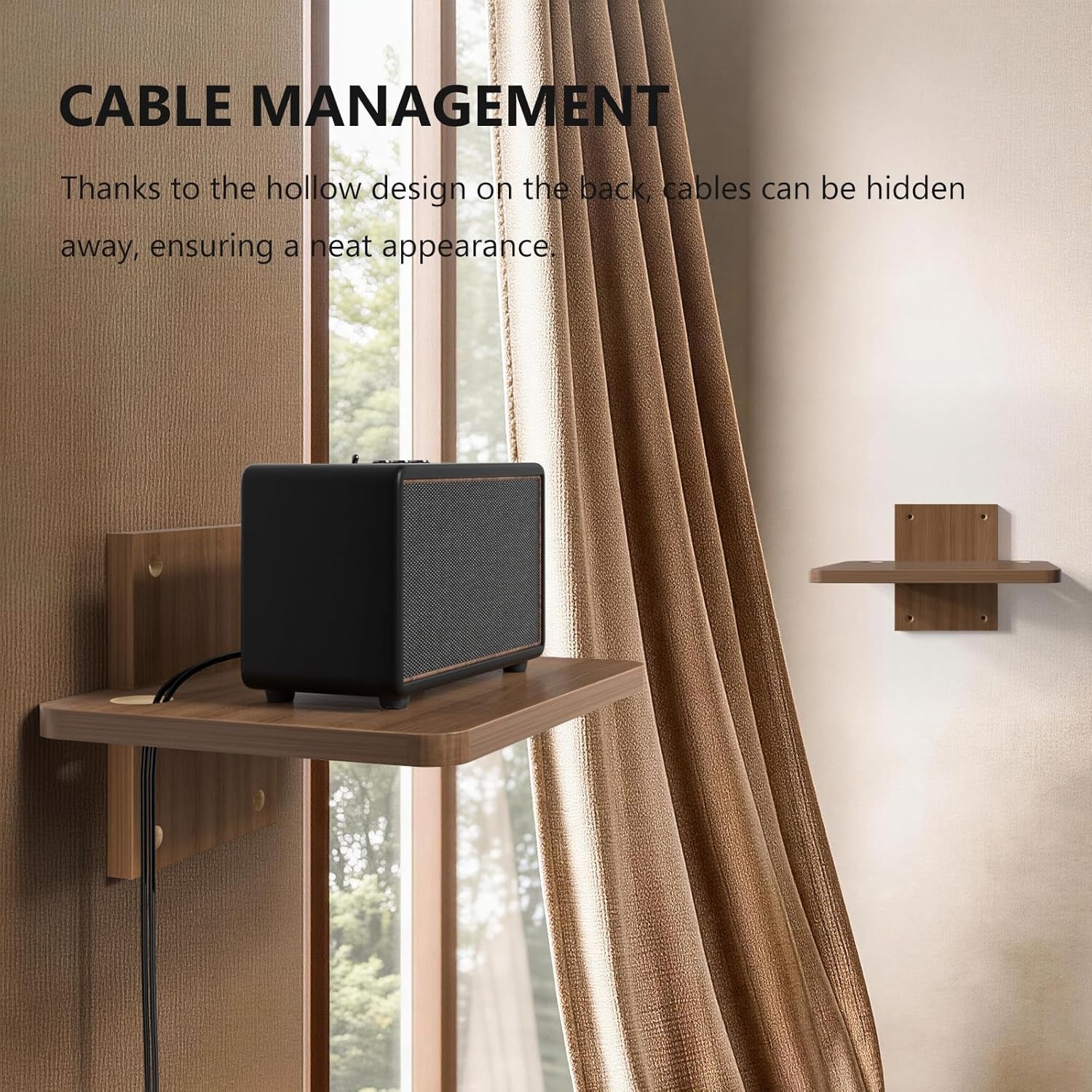 image:imageWALI Floating TV Shelf 2 Tier Projector Shelf for DVD Players Routers Game Consoles Cable Boxes Living Room Decor Accessories Wall Mount Shelves Holds Up to 22lbs CS202N 2Shelf Walnut BrownWalnut Brown