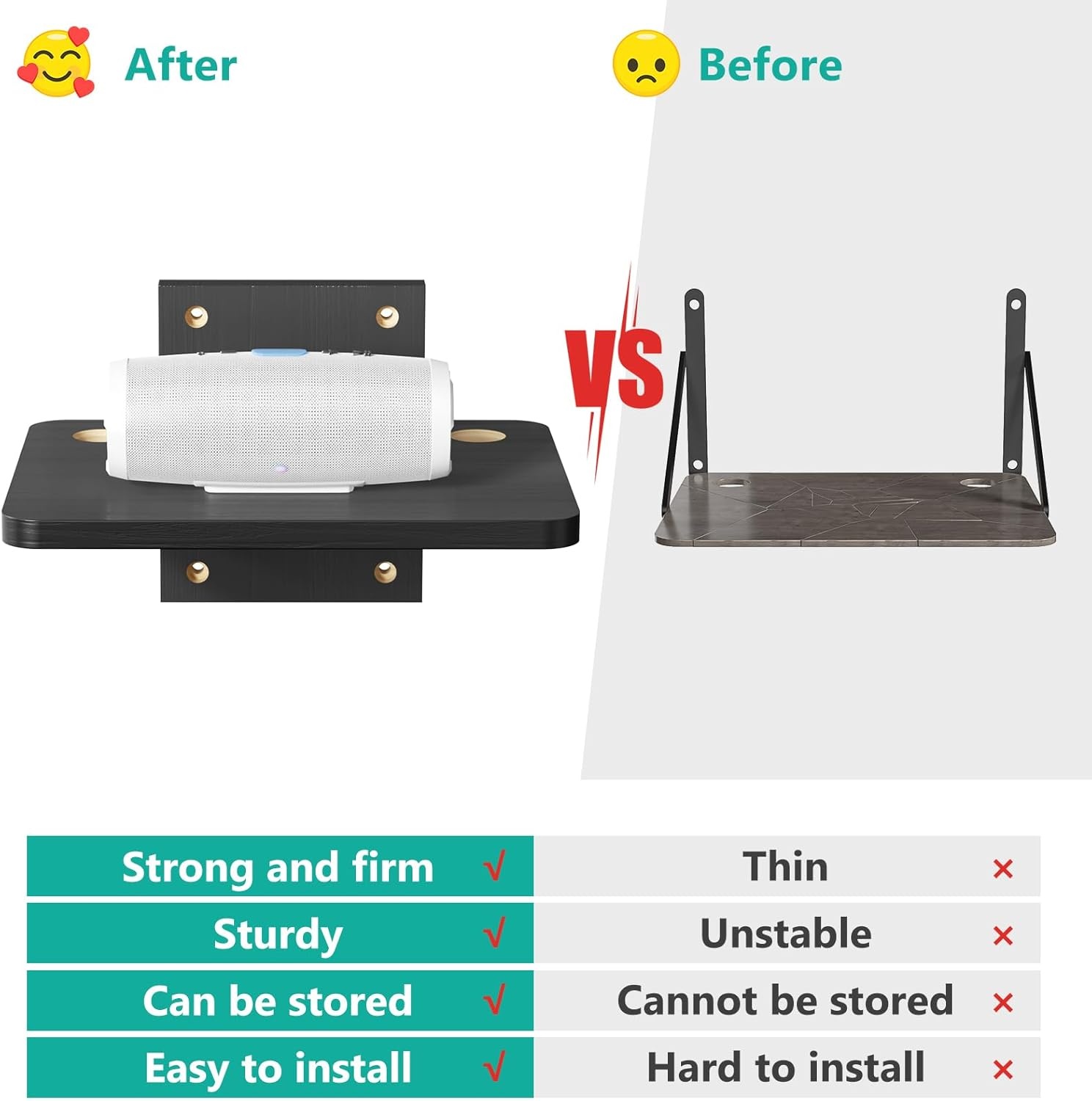 image:imageWALI Floating TV Shelf 2 Tier Projector Shelf for DVD Players Routers Game Consoles Cable Boxes Living Room Decor Accessories Wall Mount Shelves Holds Up to 22lbs CS202N 2Shelf Walnut BrownBlack
