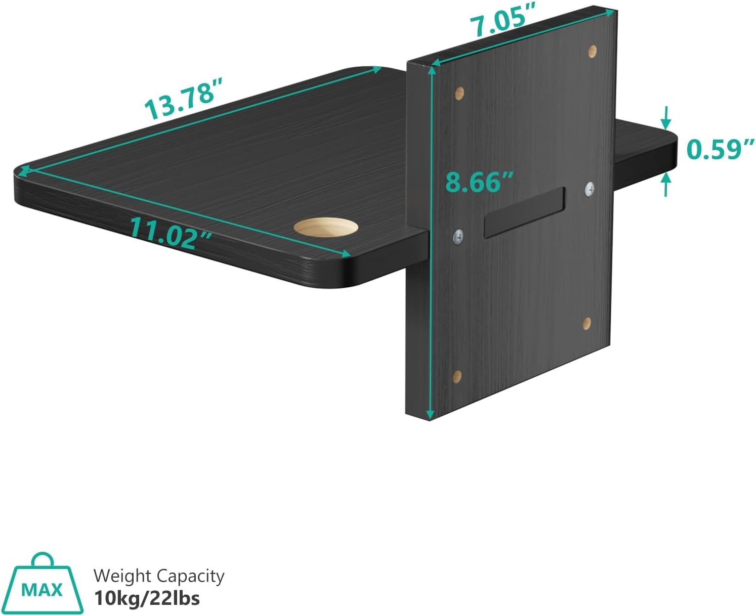 image:imageWALI Floating TV Shelf 2 Tier Projector Shelf for DVD Players Routers Game Consoles Cable Boxes Living Room Decor Accessories Wall Mount Shelves Holds Up to 22lbs CS202N 2Shelf Walnut BrownBlack