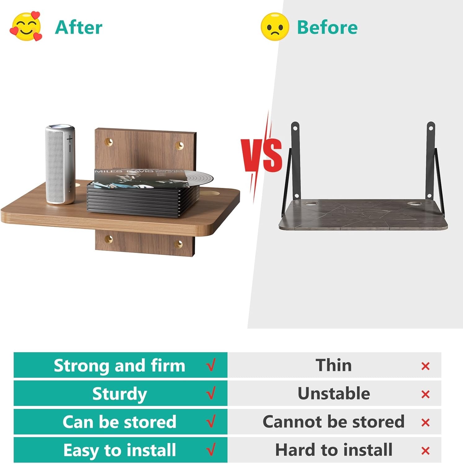 image:imageWALI Floating TV Shelf 2 Tier Projector Shelf for DVD Players Routers Game Consoles Cable Boxes Living Room Decor Accessories Wall Mount Shelves Holds Up to 22lbs CS202N 2Shelf Walnut BrownWalnut Brown