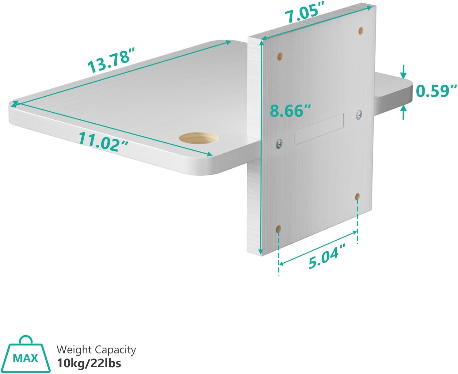 image:imageWALI Floating TV Shelf 2 Tier Projector Shelf for DVD Players Routers Game Consoles Cable Boxes Living Room Decor Accessories Wall Mount Shelves Holds Up to 22lbs CS202N 2Shelf Walnut BrownWhite