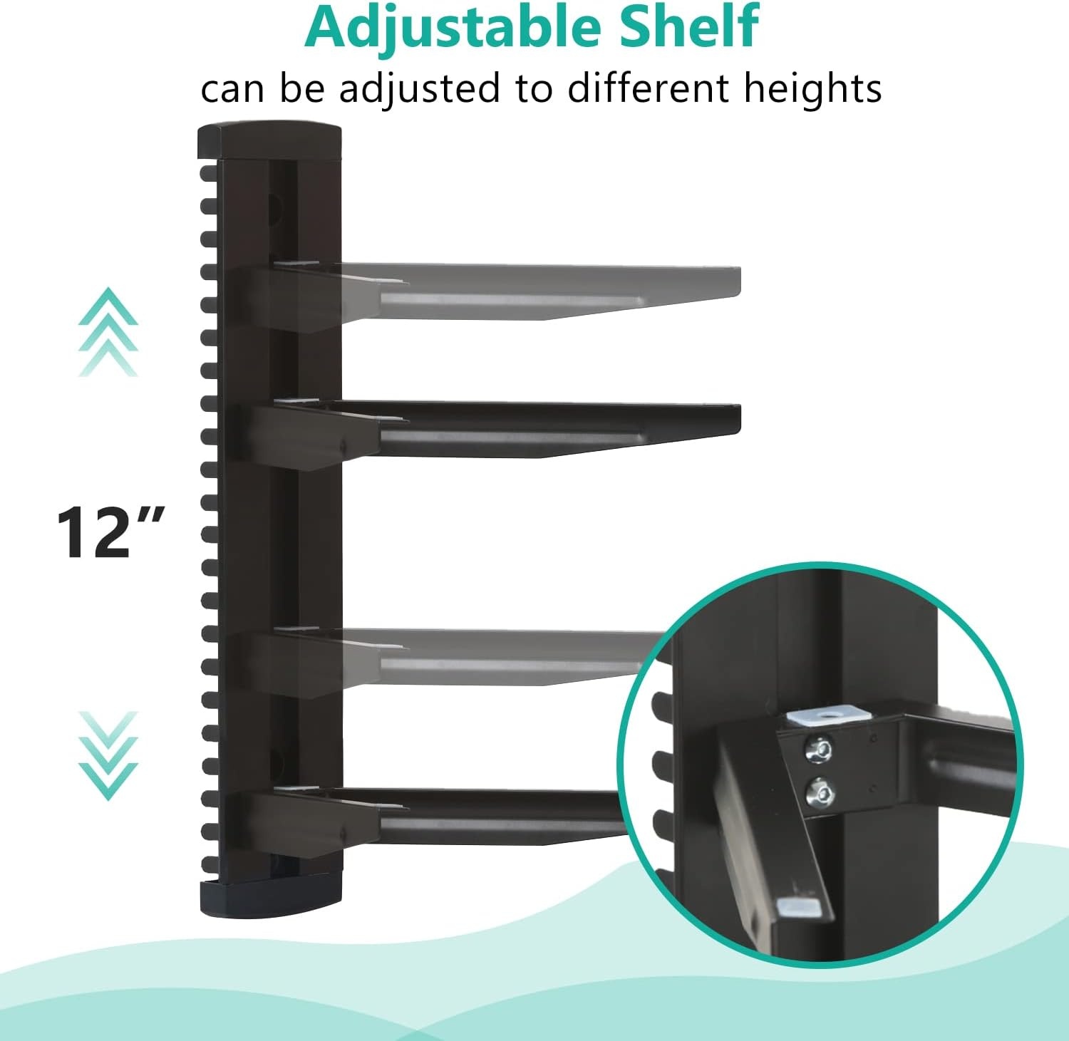 image:imageWALI Floating TV Shelf 2 Tier Projector Shelf for DVD Players Routers Game Consoles Cable Boxes Living Room Decor Accessories Wall Mount Shelves Holds Up to 22lbs CS202N 2Shelf Walnut BrownGlass Black