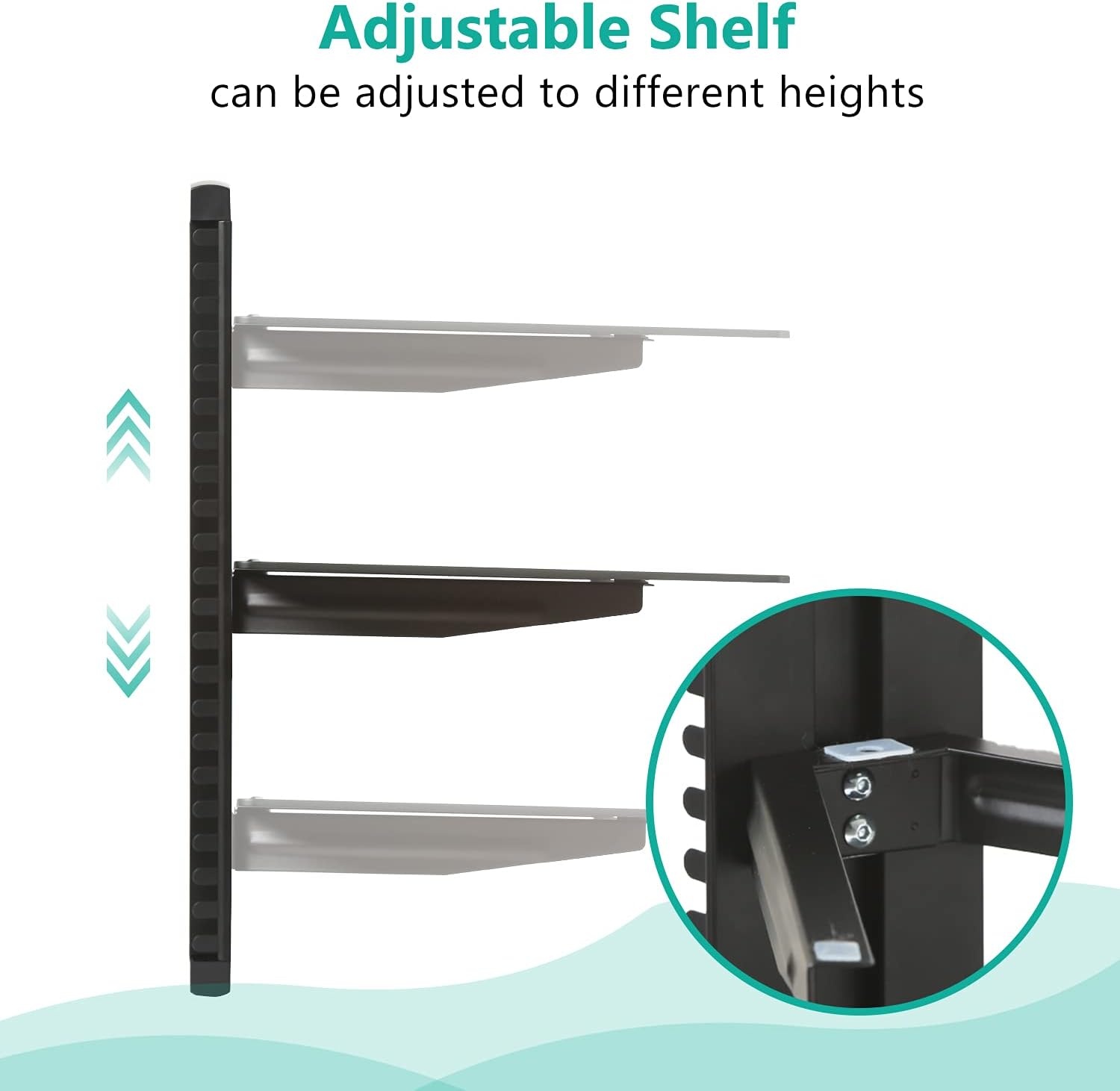 image:imageWALI Floating TV Shelf 2 Tier Projector Shelf for DVD Players Routers Game Consoles Cable Boxes Living Room Decor Accessories Wall Mount Shelves Holds Up to 22lbs CS202N 2Shelf Walnut BrownGlass Black