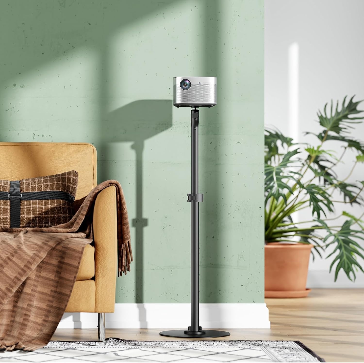 image:imageWALI Projector Ceiling Mount Tray Height Adjustable Wall Mount Holder for Projectors Hidden Cable Management Fits Projectors up to 22lbs 137 x 86 Platform White PM005WBlack