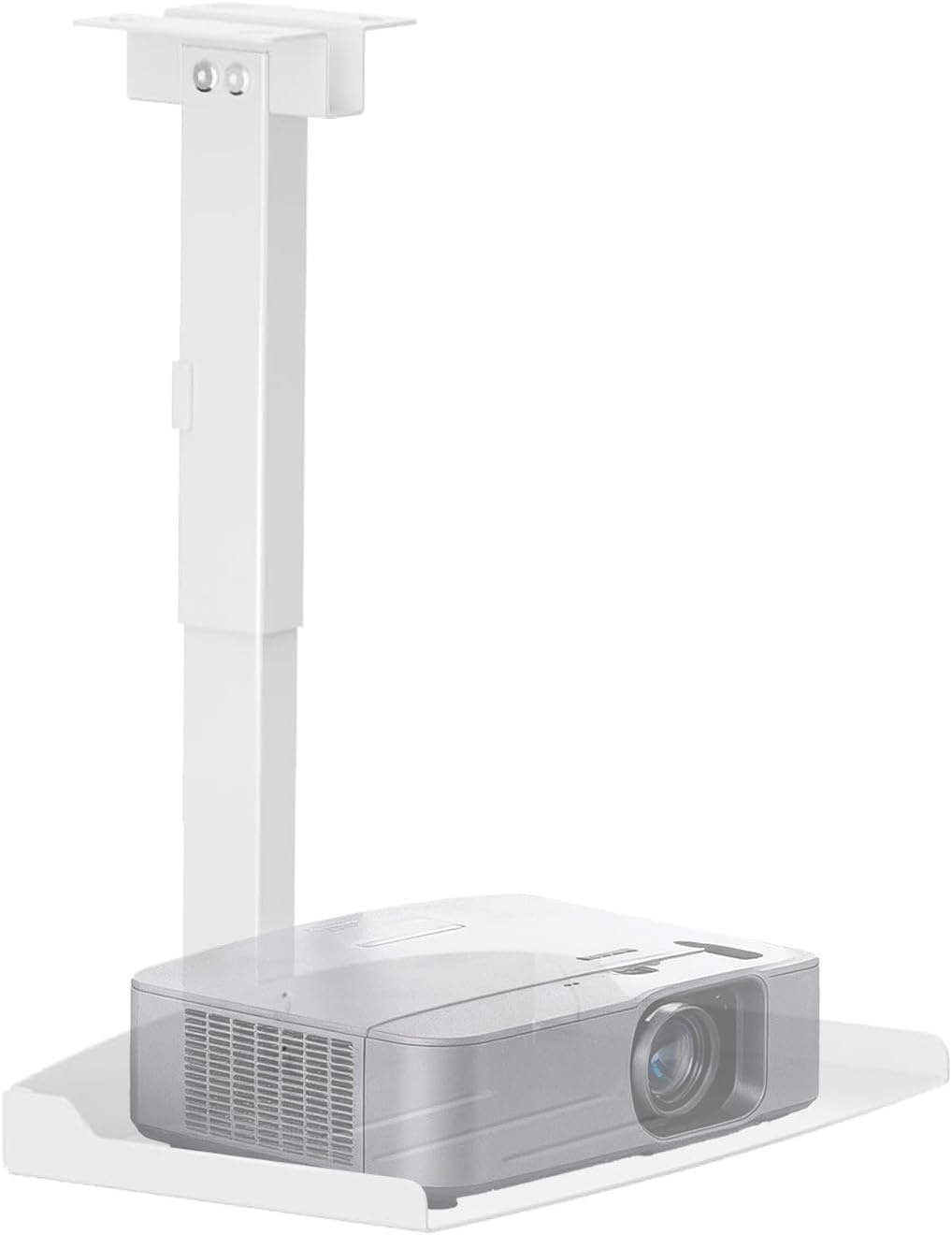 image:imageWALI Projector Ceiling Mount Tray Height Adjustable Wall Mount Holder for Projectors Hidden Cable Management Fits Projectors up to 22lbs 137 x 86 Platform White PM005WWhite