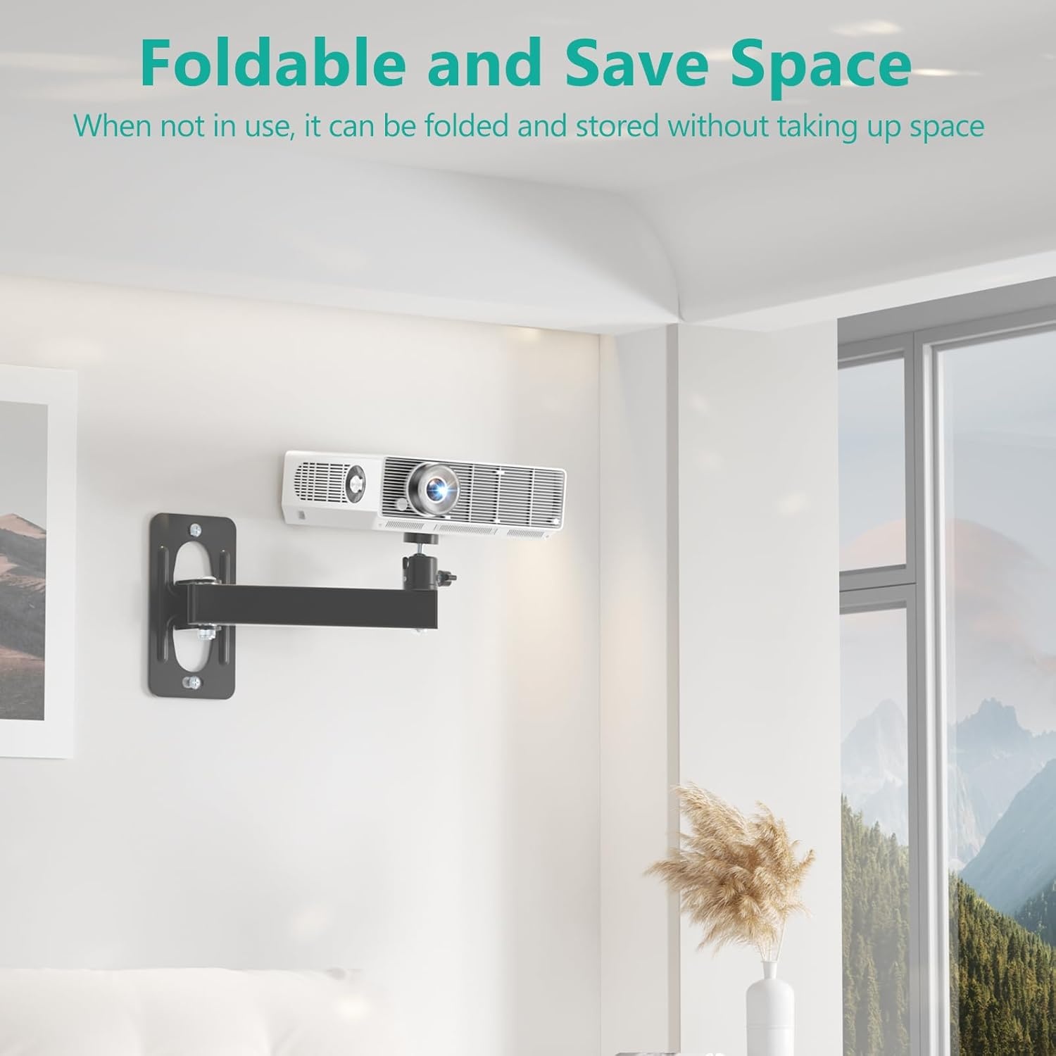 image:imageWALI Projector Ceiling Mount Tray Height Adjustable Wall Mount Holder for Projectors Hidden Cable Management Fits Projectors up to 22lbs 137 x 86 Platform White PM005WBlack