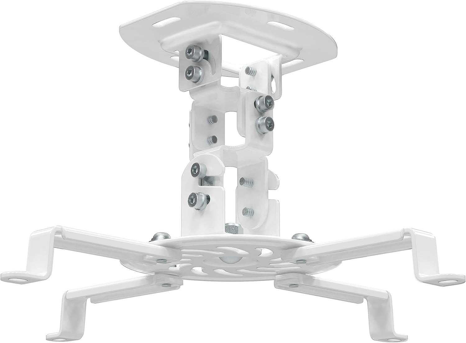image:imageWALI Projector Ceiling Mount Tray Height Adjustable Wall Mount Holder for Projectors Hidden Cable Management Fits Projectors up to 22lbs 137 x 86 Platform White PM005WWhite