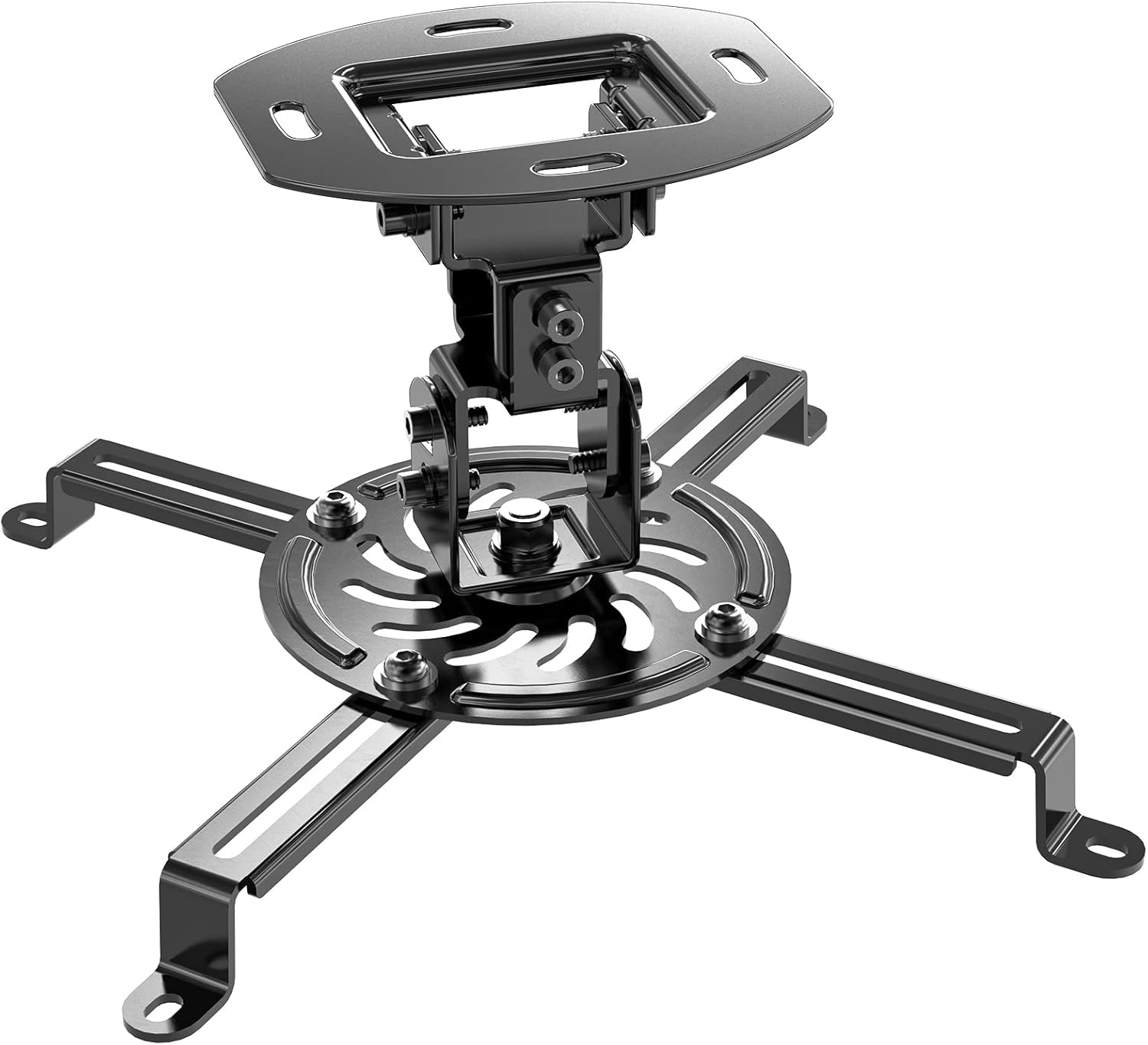 image:imageWALI Projector Ceiling Mount Tray Height Adjustable Wall Mount Holder for Projectors Hidden Cable Management Fits Projectors up to 22lbs 137 x 86 Platform White PM005WBlack