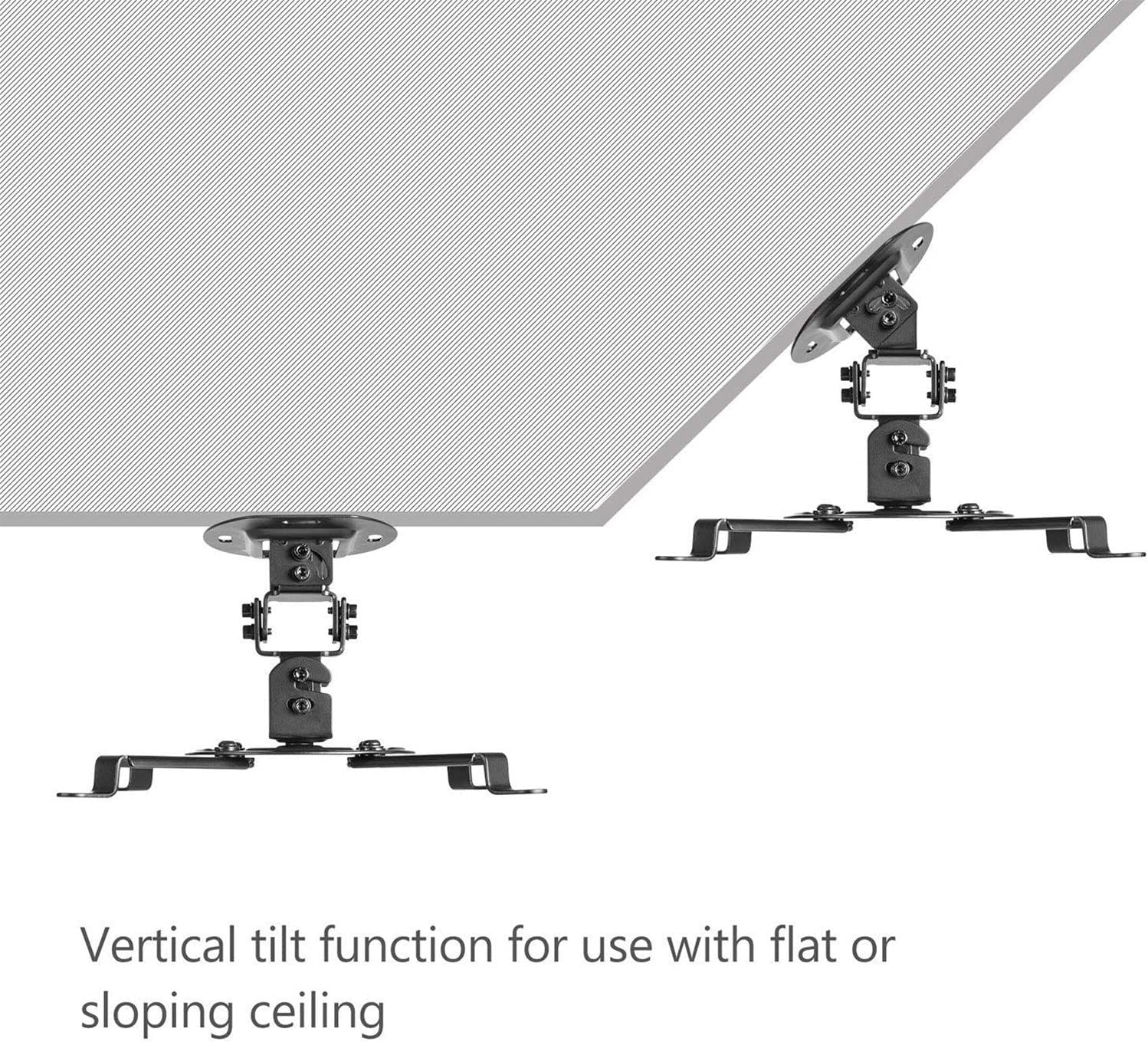 image:imageWALI Projector Ceiling Mount Tray Height Adjustable Wall Mount Holder for Projectors Hidden Cable Management Fits Projectors up to 22lbs 137 x 86 Platform White PM005WBlack