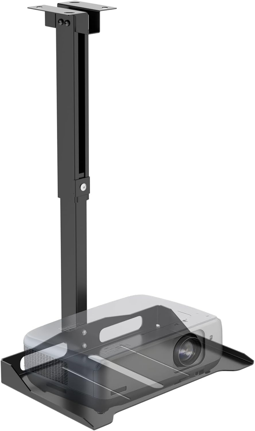 image:imageWALI Projector Ceiling Mount Tray Height Adjustable Wall Mount Holder for Projectors Hidden Cable Management Fits Projectors up to 22lbs 137 x 86 Platform White PM005WBlack