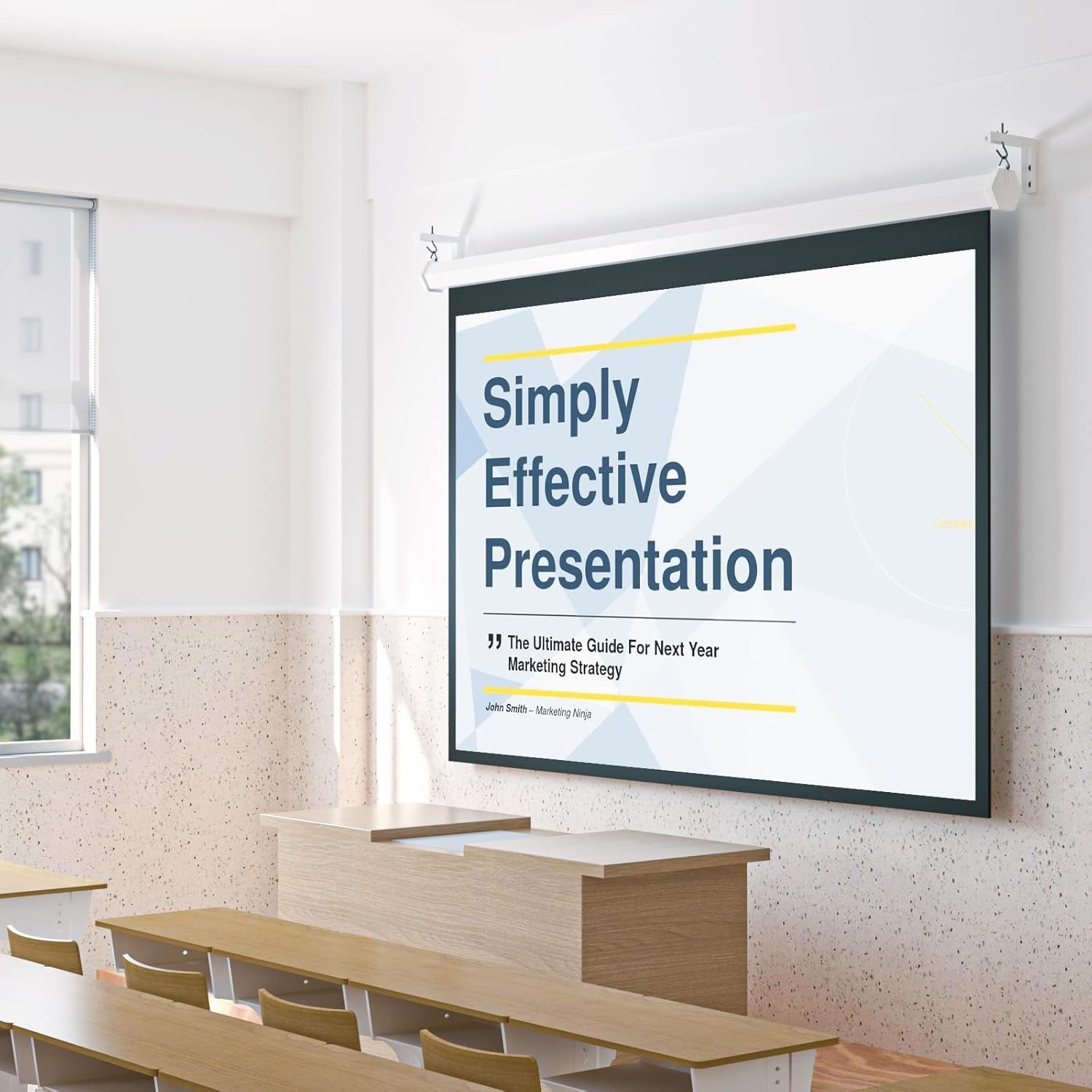 image:imageWALI Universal Projector Screen Ceiling Mount Wall Hanging Mount LBrackets 6 inch Adjustable Extension with Hook Kit Perfect Projector Screen Placement Hold up to 66 lbs PSM001W WhiteWhite