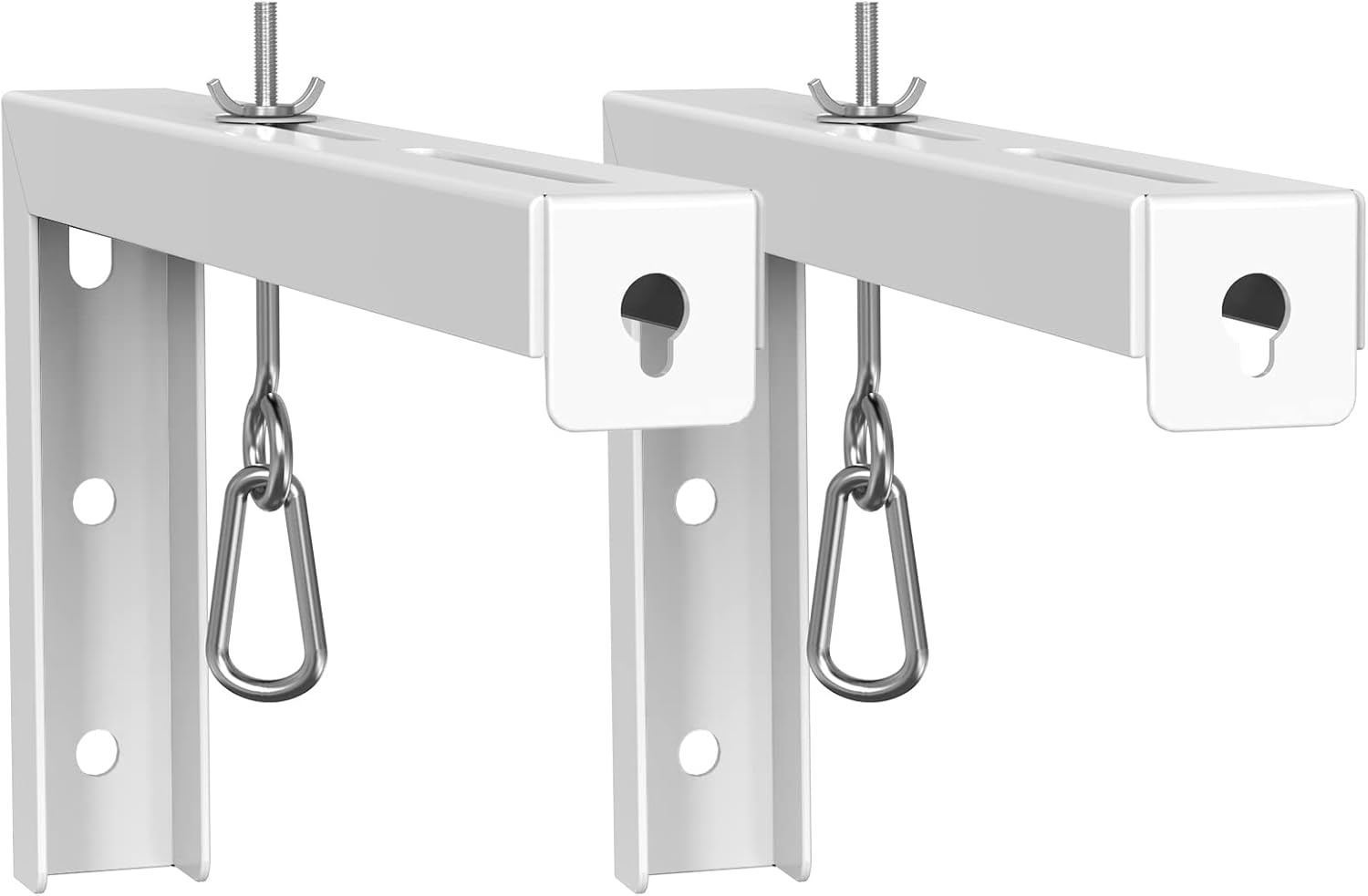 image:imageWALI Universal Projector Screen Ceiling Mount Wall Hanging Mount LBrackets 6 inch Adjustable Extension with Hook Kit Perfect Projector Screen Placement Hold up to 66 lbs PSM001W WhiteWhite