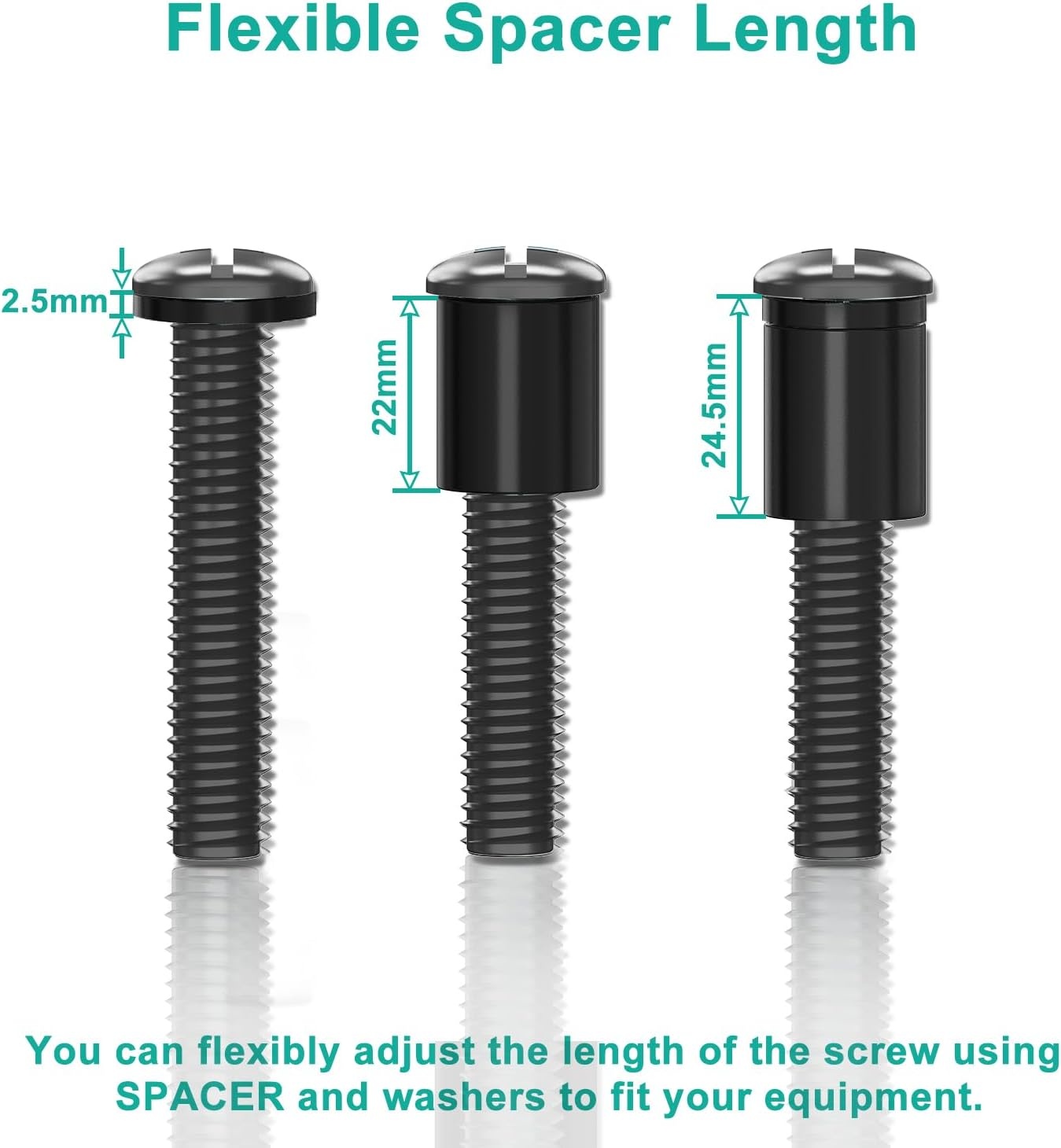 image:imageWALI Universal TV Mounting Hardware Kit Set Includes M4 M5 M6 M8 TV Screws and Spacer Fit Most TVs up to 80 inch UVSP BlackMounting Hardware Kit
