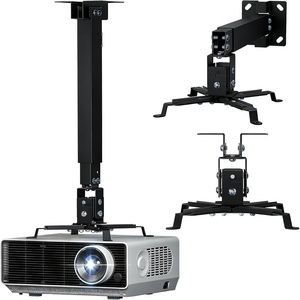 image:imageWALI Projector Ceiling Mount Tray Height Adjustable Wall Mount Holder for Projectors Hidden Cable Management Fits Projectors up to 22lbs 137 x 86 Platform White PM005WBlack