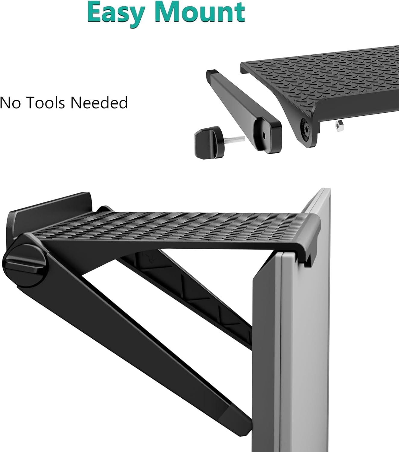 image:imageWALI TV Top Shelf 2 Pieces 8 Inch Adjustable Monitor Top Shelf Screen Storage Computer Screen Shelves Top TV Shelves for Cable Box Media Box Router DVD BlackTSP0012B