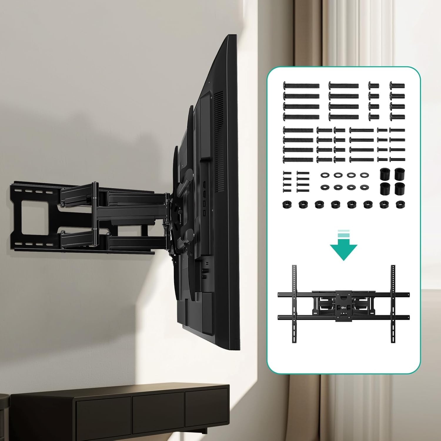 image:imageWALI Universal TV Mount Hardware Kit Includes M4 M5 M6 M8 Fit Most up to 80 inches TVMonitor Mounts UVSPN Black