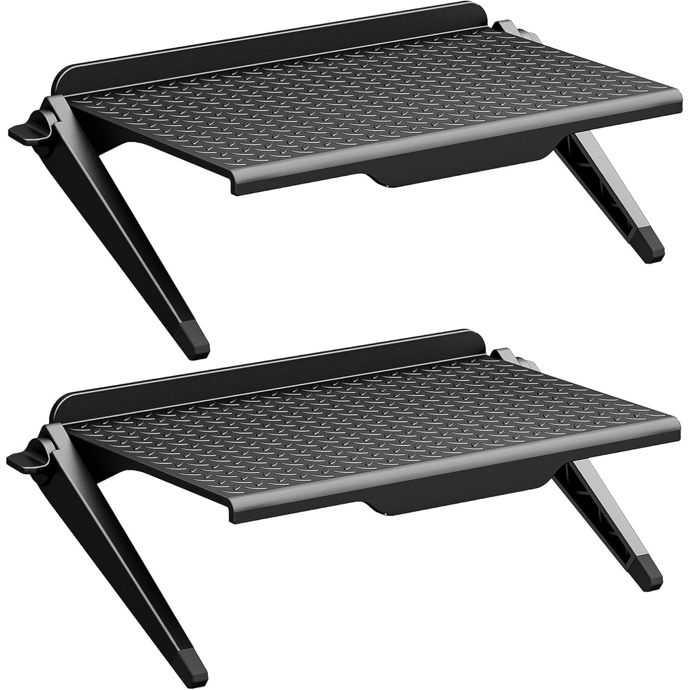 image:imageWALI TV Top Shelf 2 Pieces 8 Inch Adjustable Monitor Top Shelf Screen Storage Computer Screen Shelves Top TV Shelves for Cable Box Media Box Router DVD BlackTSP0012B