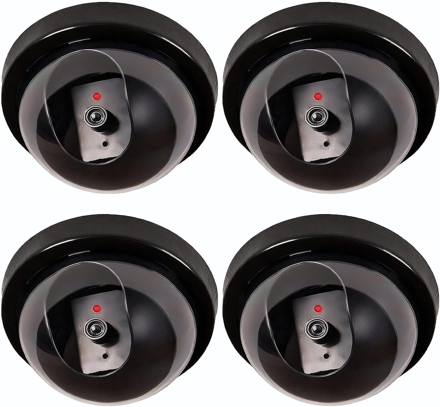image:imageWALI Dummy Fake Security CCTV Dome Camera with Flashing Red LED Light with Security Alert Sticker Decals SD2 2 Packs BlackBlack