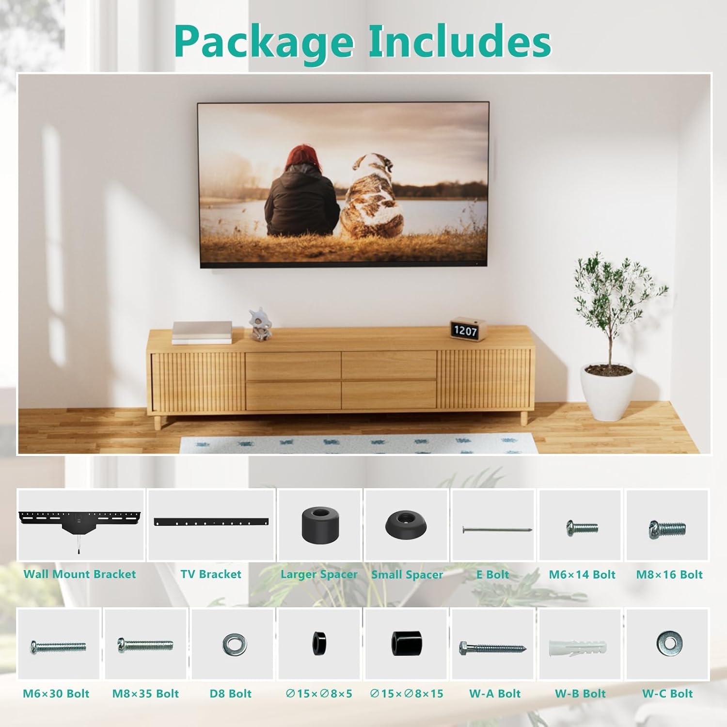 image:imageWALI Studless TV Wall Mount for 3780 inch TV No Stud No Drill TV Mount Bracket Hanger Low Profile Design Heavy Duty for Drywall Holds up to 110 lbs TTM3 Black
