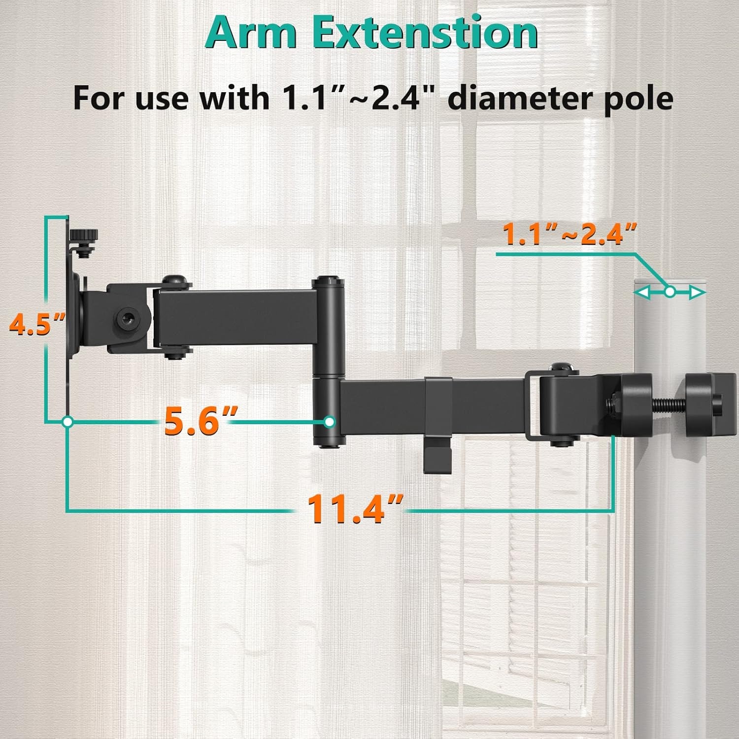 image:imageWALI Single Monitor Arm Mount for 17 to 32 Monitors Full Motion Steel Monitor Pole Mount Bracket with Removable VESA Plate 75mm and 100mm Vesa Mount for Outdoor Gazebo RVs 011ARM BlackMonitor Mount
