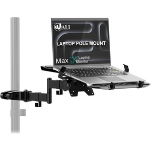 image:imageWALI Single Monitor Arm Mount for 17 to 32 Monitors Full Motion Steel Monitor Pole Mount Bracket with Removable VESA Plate 75mm and 100mm Vesa Mount for Outdoor Gazebo RVs 011ARM BlackLaptop Mount