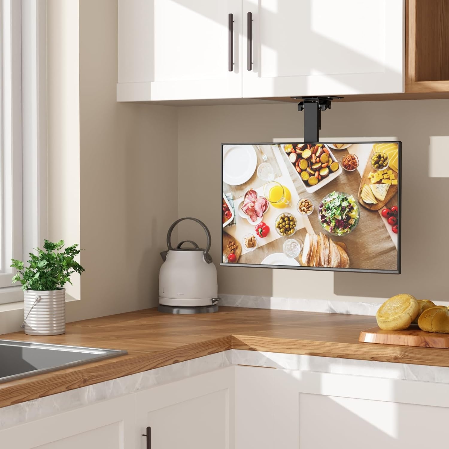image:imageWALI Echo Show 1521 Stand Adjustable Stand for Echo Show 1521 and Up to 18 TabletsPortable Monitors 360 Degrees Rotating Tilt Foldable Show 15 21 Accessories for Kitchen Home Office SilverBlack