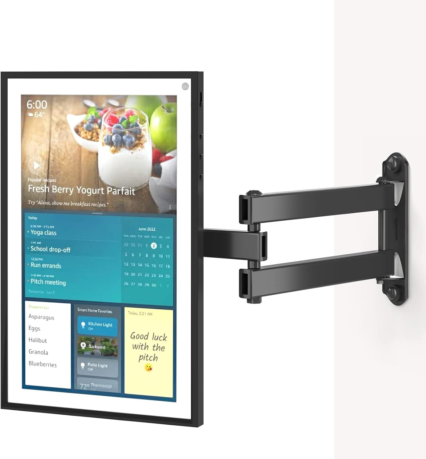 image:imageWALI Echo Show 1521 Stand Adjustable Stand for Echo Show 1521 and Up to 18 TabletsPortable Monitors 360 Degrees Rotating Tilt Foldable Show 15 21 Accessories for Kitchen Home Office SilverBlack