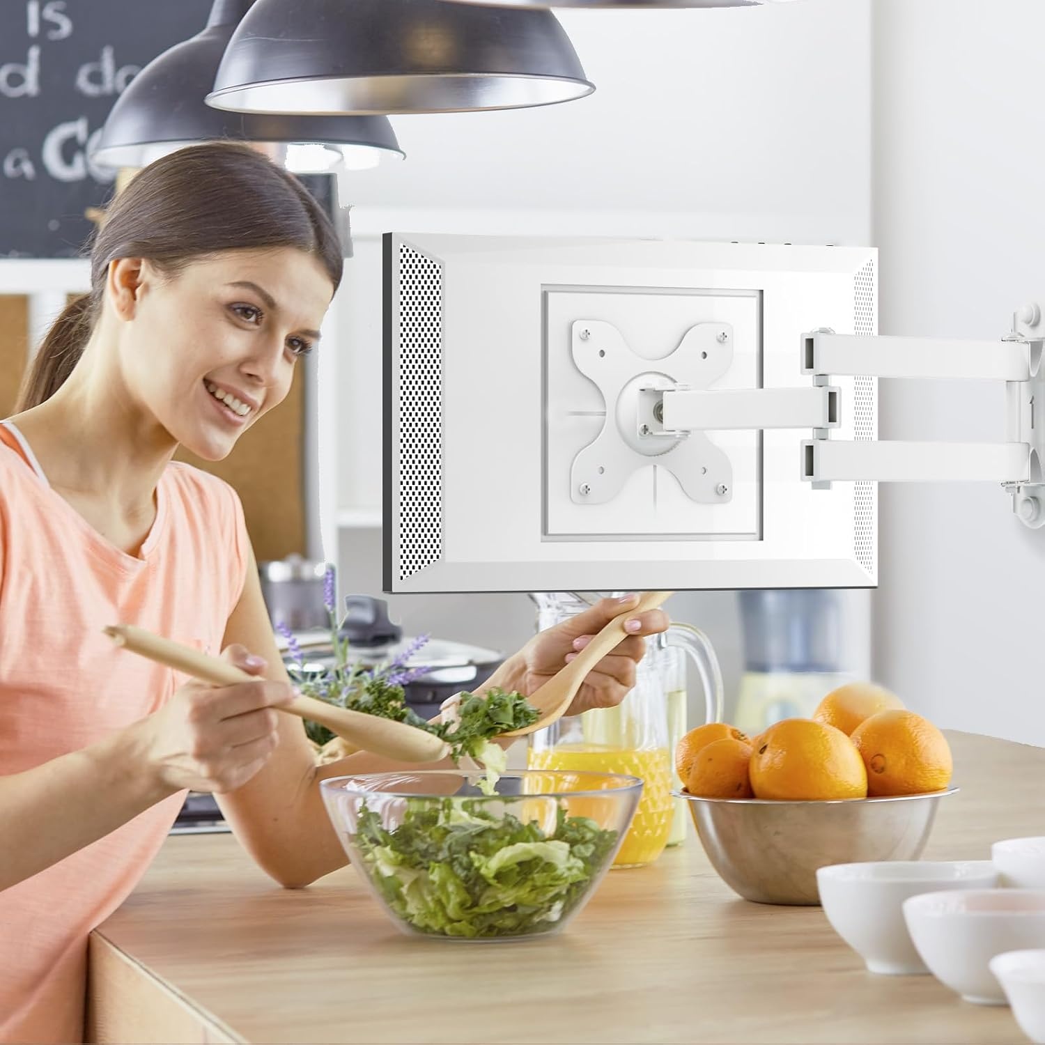 image:imageWALI Echo Show 1521 Stand Adjustable Stand for Echo Show 1521 and Up to 18 TabletsPortable Monitors 360 Degrees Rotating Tilt Foldable Show 15 21 Accessories for Kitchen Home Office SilverSnow White