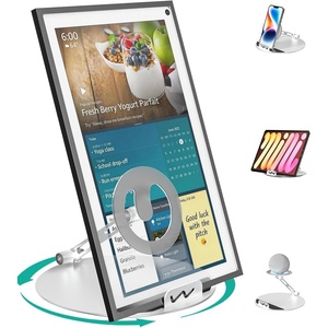 image:imageWALI Echo Show 1521 Stand Adjustable Stand for Echo Show 1521 and Up to 18 TabletsPortable Monitors 360 Degrees Rotating Tilt Foldable Show 15 21 Accessories for Kitchen Home Office SilverSliver